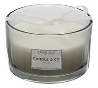 Home Deco Factory – Bougie parfumée 3 mèches BO5453 Ambre, pot en verre 13 cm Gris 25 h