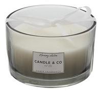 Bougie Parfumée 3 mèches Teinte Grise Senteur Ambre Ø13x8cm - ELEXI -
