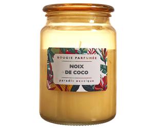 Bougie parfumée 72 h PARADIS EXOTIQUE à la cire de paraffine senteur noix de coco