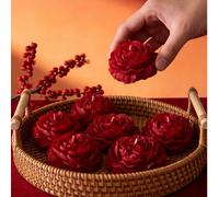 Bougie parfumée à la pivoine en relief 3D - Cire de soja naturelle sans fumée, parfum durable, aide au sommeil, décoration de la maison, cadeau pour la petite amie/meilleure amie. Design en relief 3D,