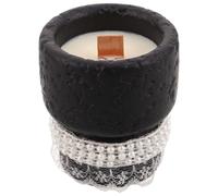 Bougie Parfumée Artisanale en Gypse Noir, Tasse Décorative Citron Jasmin | Cire et Gypse, Lumière Douce et Stable, Ambiance Romantique pour Table, Chambre, Spa
