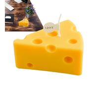Bougie parfumée au fromage - Bougies parfumées en cire de soja naturelle jaune, bougie multifonctionnelle, décoration créative de bureau pour femmes, hommes, garçons, filles, adultes