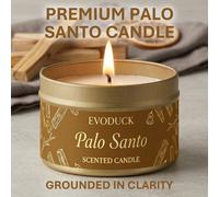 Bougie parfumée au Palo Santo 3oz, Bougie de nettoyage et de boost d'énergie au Palo Santo premium, Convient pour la méditation, le yoga, la cire de soja naturelle, la bénédiction de la maison, cadeau