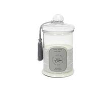 Home Deco Factory - Bougie parfumée Bonbonnière BO5581 Gris - Fleur de coton - Verre 15,8x15,8 cm