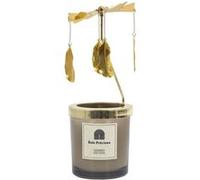 HOME DECO FACTORY - BO0015 Bougie Parfumée Carrousel Design Élégant avec Carrousel en Mouvement - Parfum Bois Précieux pour Ambiance Chaleureuse - 10 cm - Or et Noir