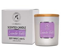 Bougie Parfumée Champs de Lavande - Bougie Huiles Essentielles - Bougie de Cire de Soja - Bougie Aromathérapie Luxe et Sensuelle - Temps de Combustion Jusqu'à 45 Heures - Bougie Parfumée