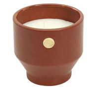 HOME DECO FACTORY - BO5524 - Bougie Parfumée Ciment Ocre Médaillon - Diamètre : 12 cm