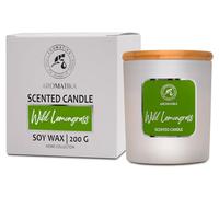 Bougie Parfumée Citronnelle Sauvage - Bougie de Cire de Soja - Bougie Huiles Essentielles - Bougie Aromathérapie Luxe - Jusqu'à 45 Heures de Combustion - Bougie Parfumée en Jarre