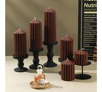 Bougie parfumée classique française marron à pointe cylindrique, cire de soja, sans fumée, bougie d'ambiance rétro pour la maison, décoration de bureau, idéal pour cadeau d'anniversaire, décoration in