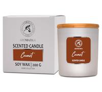 Bougie Parfumée Coco 200 g - Noix de Coco - Bougie de Cire de Soja - Bougie Parfumée en Jarre - Aromathérapie - Désodorisant pour la Maison - Idée pour Anniversaire - Noël