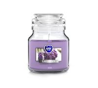 Bougie parfumée dans un bocal en verre avec couvercle - 120 g - Durée de combustion : environ 28 h (lavande)