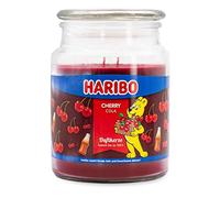 Bougie parfumée dans un verre - Cherry Cola (510 g) - Bougie à 2 mèches avec couvercle - Parfum fruité de cerise pour votre maison - Longue durée de combustion jusqu'à 110 heures