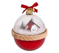 Bougie Parfumée de Noël Boule à Neige 130g Rouge