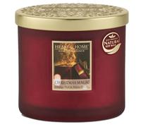 Bougie parfumée de Noël - Heart and Home - Magie de Noël - 2 mèches - Cire de soja naturelle - Jarre en verre