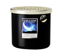 Bougie parfumée ellipse 2 mèches 220g-40h modèle Nuit étoilée (bergamote, lavandin, géranium, petit grain) - Heart & Home