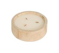 Bougie Parfumée en Bois Coton 100g Beige D. 27,2 x H. 10 cm