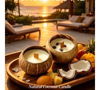 Bougie parfumée en bois de noix de coco, 2 options de parfum, décoration de parfum unique. Parfait pour la décoration de la maison, la création d'ambiance, la relaxation au spa, la chambre à coucher, 