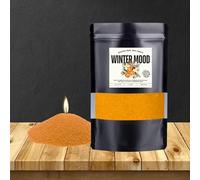 Bougie parfumée en cire d'humeur, parfum orange et cannelle, poudre libre