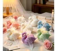 Bougie parfumée en forme de cygne, faite à la main, bougie décorative en cire de soja parfumée au cygne mignon, convient pour les accessoires photo de bureau et les cadeaux, idéale pour la méditation 