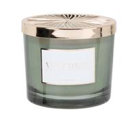Bougie parfumée en verre bleu canard et métal doré 220g 9.3x8x9.3cm Doré