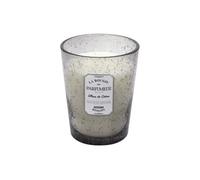 Bougie Parfumée en Verre Bullé Gris Clair Senteur Fleur de Coton H16cm - RAINY -