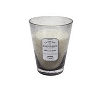 Bougie Parfumée en Verre Bullé Gris Clair Senteur Fleur de Coton H23cm - RAINY -