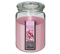 Bougie Parfumée en Verre Couvercle 510g Rose