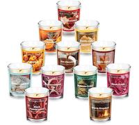 Bougie Parfumée en Verre de Noël, Calendrier de Avent Bougie en Verre-12 Coffret Cadeau de Bougies de No BOUGIE (HORS ANNIVERSAIRE)