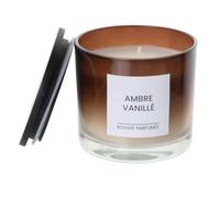 Bougie parfumée en verre et bois de pin noir 9x8.8x9cm Transparent