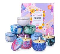 Bougie Parfumée Ensemble Cadeau, OFUN 9pcs Bougies d'aromathérapie en 100% Cire de Soja Naturel avec huiles essentielles pour soulager le stress, pour le bain, yoga, les femmes, Mères, anniversaire