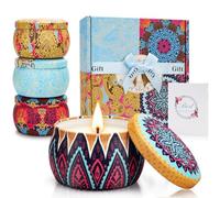 Bougie Parfumée Ensemble de Bougies Cire Soja Coffret Bougies Parfumées Lot de 4 Cadeau Femme pour Mariage Saint Valentin D'anniversaire Anniversaire Fête des Mères