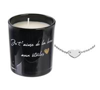 Bougie parfumée fleurs de printemps MALAGA noire + bracelet surprise
