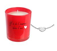 Bougie parfumée fleurs de printemps MALAGA rouge + bracelet surprise