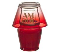 Bougie parfumée forme de lampe collection AMOUR cire de paraffine senteur rêve poudré rouge