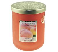 Bougie parfumée grande jarre 320g-75h senteur Pêche Passion - Heart & Home