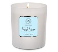 Bougie Parfumée Linge Frais 200g - Bougie de Cire de Soja - Parfum Pur et Frais - Bougie en Jarre - Désodorisant pour Maison - Aromathérapie - Idée pour Anniversaire - Noël