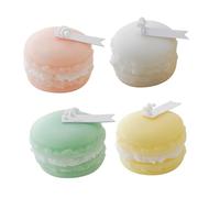 Bougie Parfumée Macaron 4 Pièces en Paraffine et Soja Décorative | Format Mini, Look Mignon Simple, Légère Fragrance, pour Salon, Table, Mariage, Présent Couleur Aléatoire