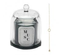 Bougie parfumee Musc sous cloche avec bijou.