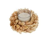 Bougie Parfumée Ronde Florale Musc Blanc en Verre Blanc 15x8cm