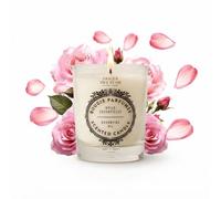 Bougie Parfumée Rose Apaisante 180g - Cire Végétale 40h - Panier des Sens | Parfum rose floral et apaisant aux notes de musc blanc et cèdre pour une ambiance douce et élégante.