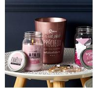 The Concept Factory Bougie en bocal MO0156 - Couvercle métallique - Rose Tu es une maman en or