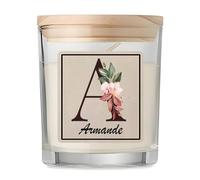 Bougie Parfumée Vanille Armande | Verre 8,5 cm Couvercle en Bambou et Boîte Cadeau | Déco Salon Chambre Détente | Cadeau Femme Homme Anniversaire Noël