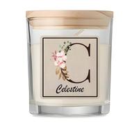 Bougie Parfumée Vanille Celestine | Verre 8,5 cm Couvercle en Bambou et Boîte Cadeau | Déco Salon Chambre Détente | Cadeau Femme Homme Anniversaire Noël