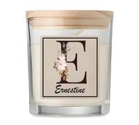 Bougie Parfumée Vanille Ernestine | Verre 8,5 cm Couvercle en Bambou et Boîte Cadeau | Déco Salon Chambre Détente | Cadeau Femme Homme Anniversaire Noël
