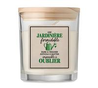 Bougie Parfumée Vanille Jardinage | Verre 8,5 cm Couvercle Bambou et Boîte Cadeau | Déco Salon Chambre Détente | Idée Cadeau Crémaillère Noël