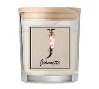 Bougie Parfumée Vanille Jeannette | Verre 8,5 cm Couvercle en Bambou et Boîte Cadeau | Déco Salon Chambre Détente | Cadeau Femme Homme Anniversaire Noël