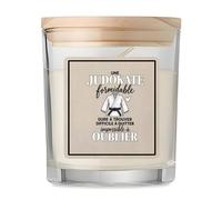 Bougie Parfumée Vanille Judo | Verre 8,5 cm Couvercle Bambou et Boîte Cadeau | Déco Salon Chambre Détente | Idée Cadeau Crémaillère Noël