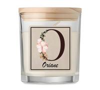 Bougie Parfumée Vanille Oriane | Verre 8,5 cm Couvercle en Bambou et Boîte Cadeau | Déco Salon Chambre Détente | Cadeau Femme Homme Anniversaire Noël