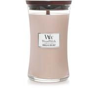 Bougie parfumée - WoodWick - Vanille & Sel Marin - Mèche Pluswick - Contenant en verre - Design contemporain