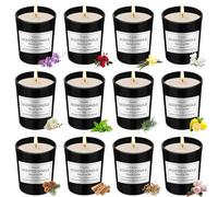 Bougie ParfuméEs Dans un Verre, Lot de 12 Coffret Cadeau de Bougies Parfumées pour Femmes, Coffret de Bougies Parfumées à La Cire de Soja Petits Cadeaux pour Femmes Anniversaire Noël